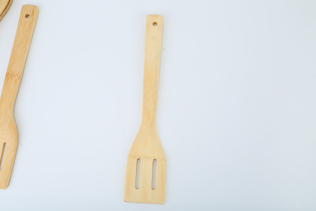 Set Of 6Pcs Cooking Utensil Bamboo Wooden Spoons Spatula Kitchen Cooking Tools Nonstick Wooden Cookware Kitchen Gadgets