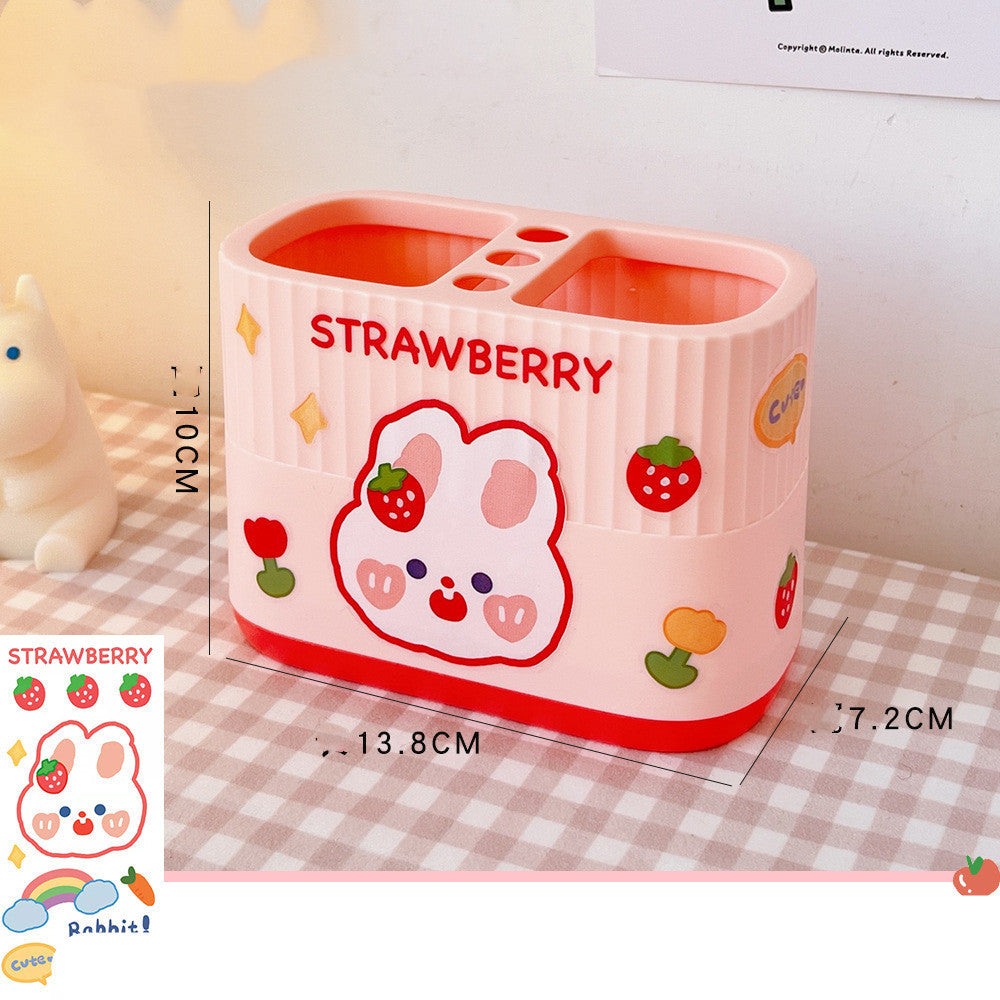 Cute Now Double-cell Plastic Student Desktop Storage