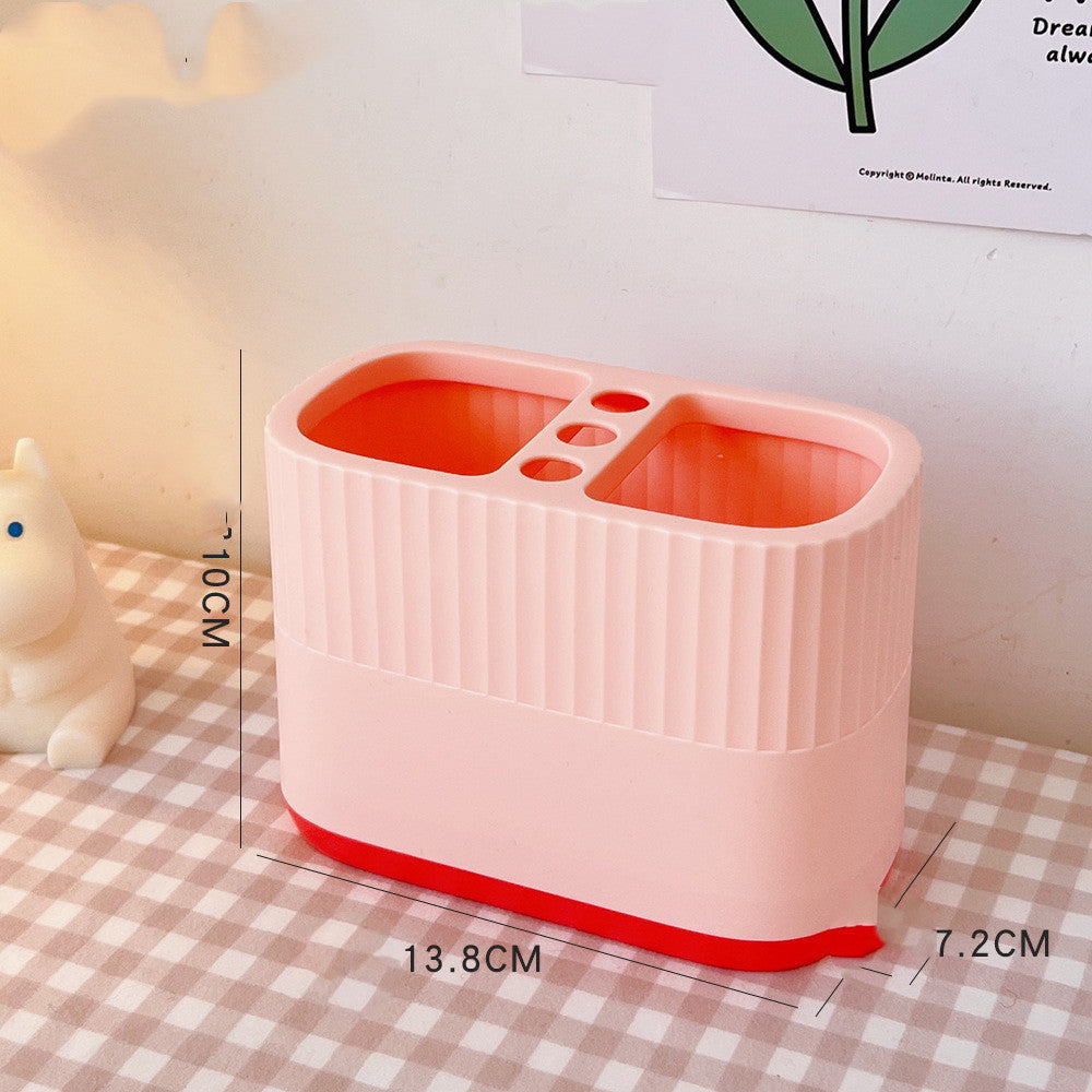 Cute Now Double-cell Plastic Student Desktop Storage