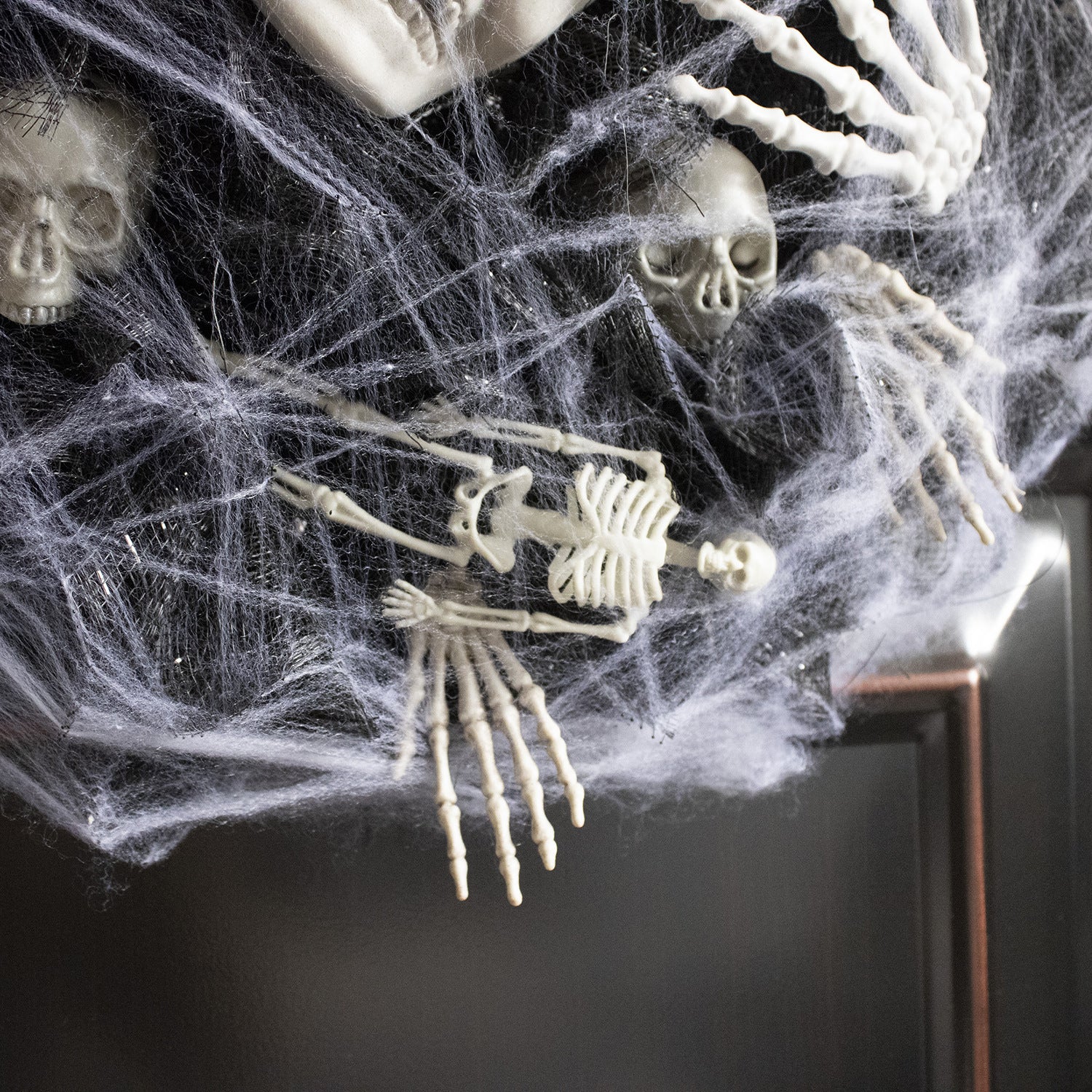 Halloween Black Mesh Skull Garland Party Layout Props