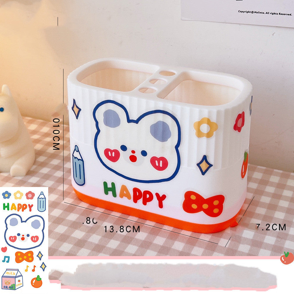 Cute Now Double-cell Plastic Student Desktop Storage